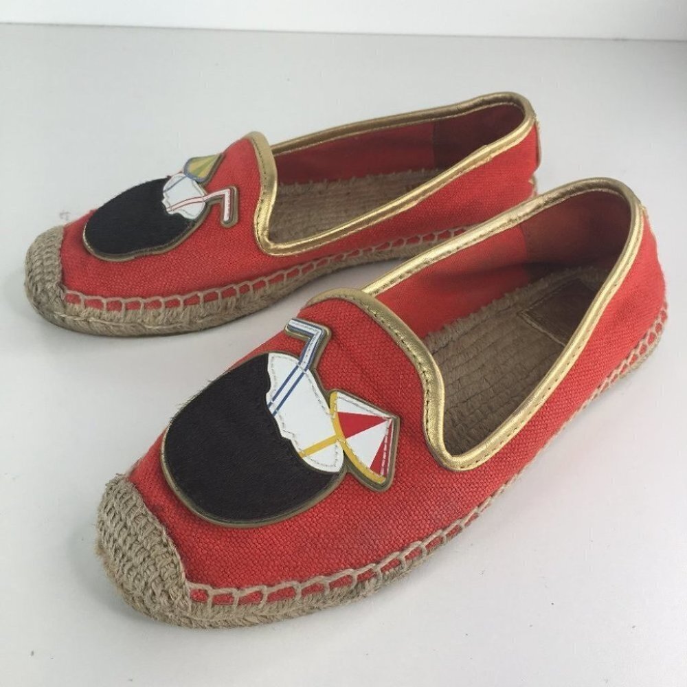 Tory Burch Coconut Linen Espadrille Flats  Size 6 - Picture 2 of 7